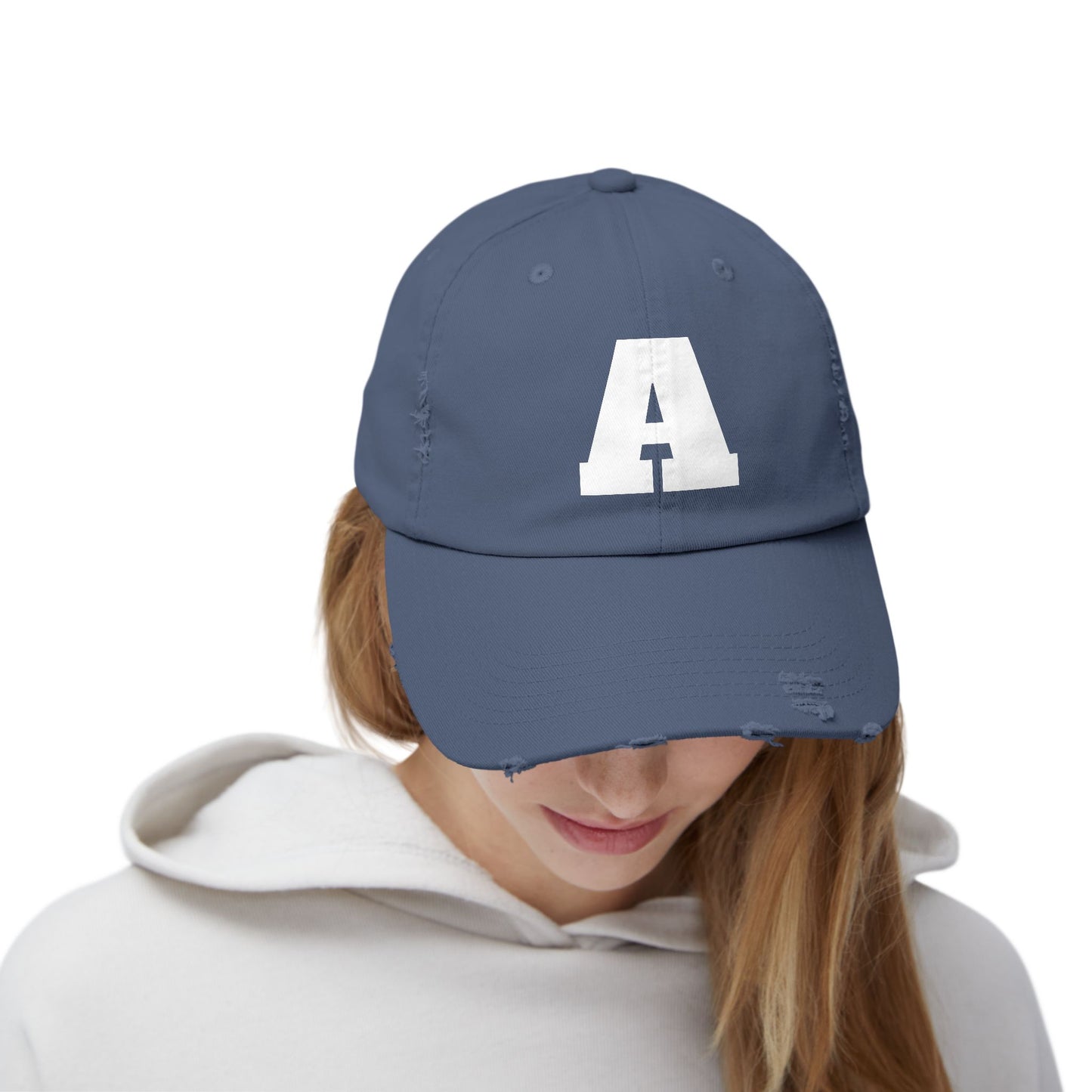 A initial Distressed Cap