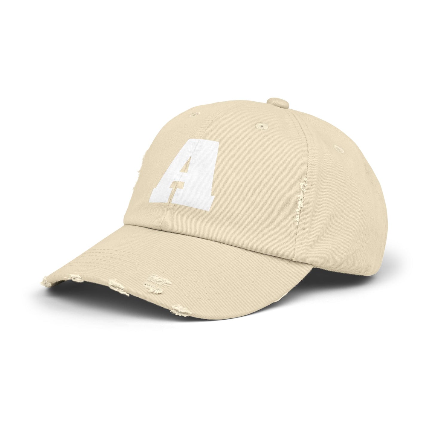 A initial Distressed Cap